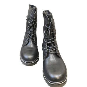 MTNG NWT Faux Leather Black Combat Boots Size 39
